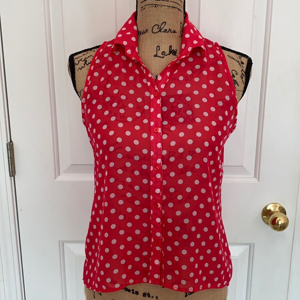 Beautees Sheer Polka Dot Top (XL)